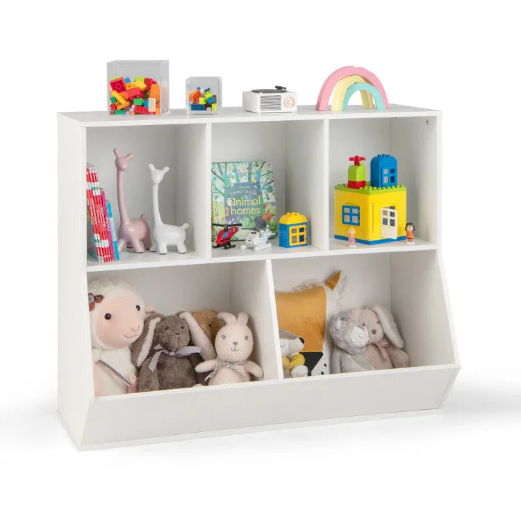 5-Cube Wooden Kids Toy Storage Organizer