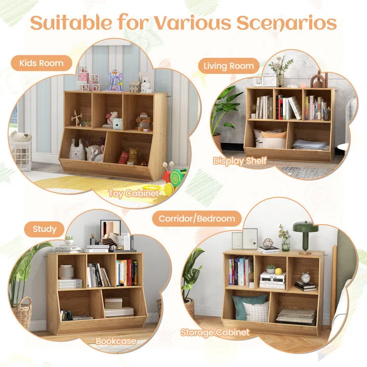 5-Cube Wooden Kids Toy Storage Organizer