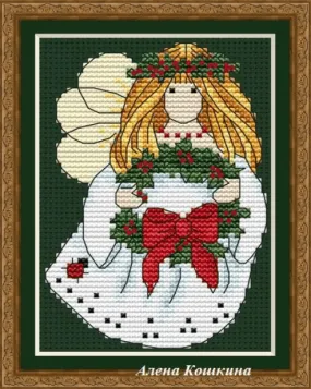 Angel & Wreath - PDF Cross Stitch Pattern