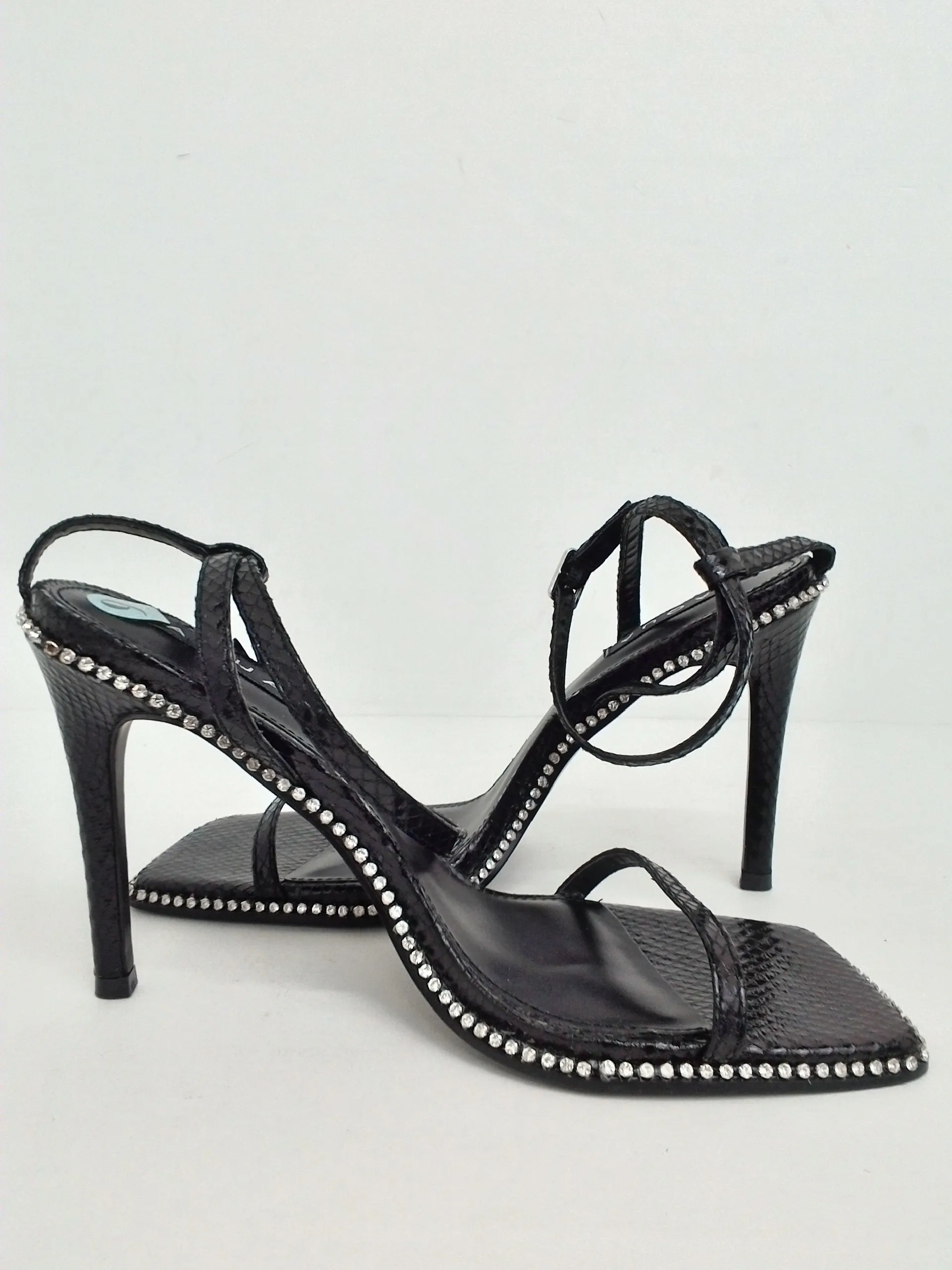 Aqua Women's Dolly Black Heeled Sandals Size 9.5 M