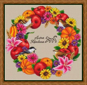 Autumn Wreath - PDF Cross Stitch Pattern