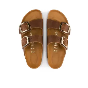 Birkenstock Arizona Big Buckle Oiled Nubuck Leather Cognac Sandals