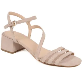 Block Heeled Leather Sandals - GINETTE2 / 325 061