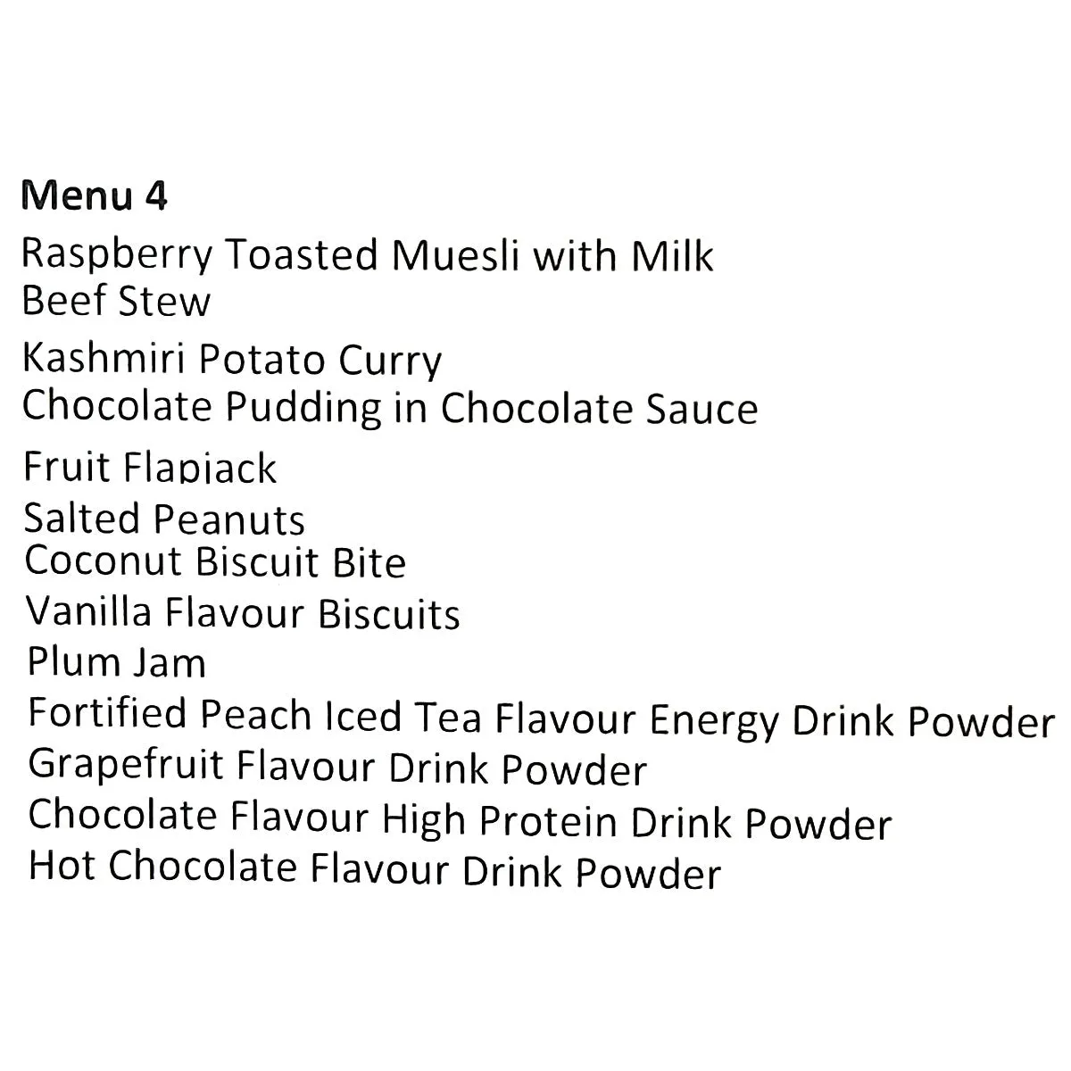 British Army 24 Hour General Purpose Ration Pack - Menu 4