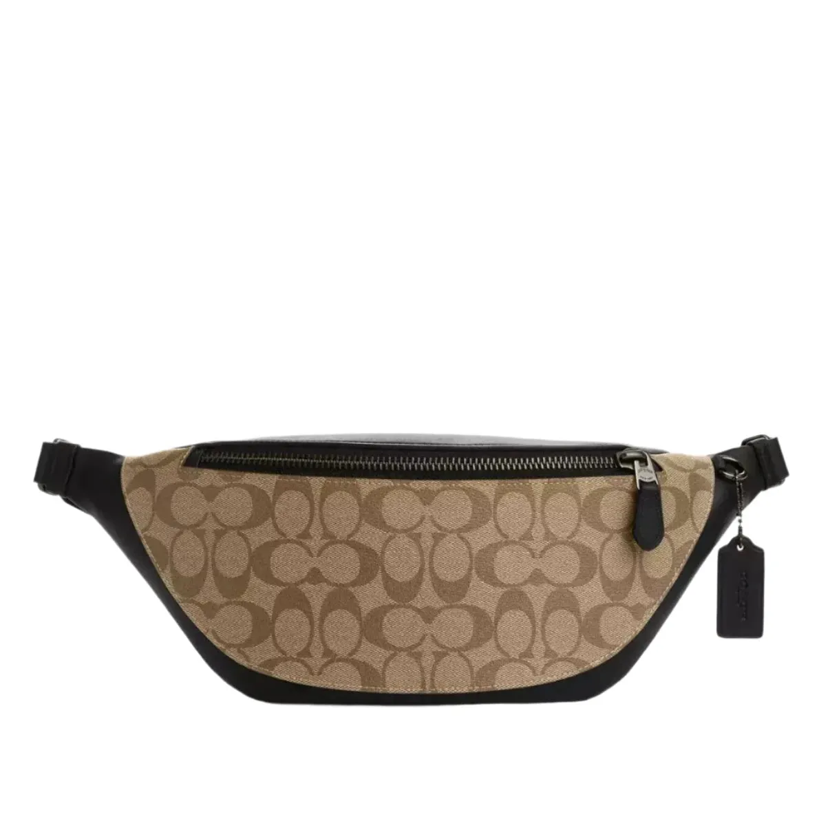 Coach Warren Belt Bag In Signature Canvas Khaki/Black