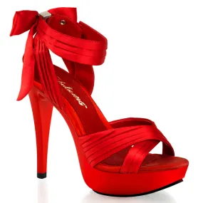 COCKTAIL-568 Red Satin Platform High Heel Evening Sandal