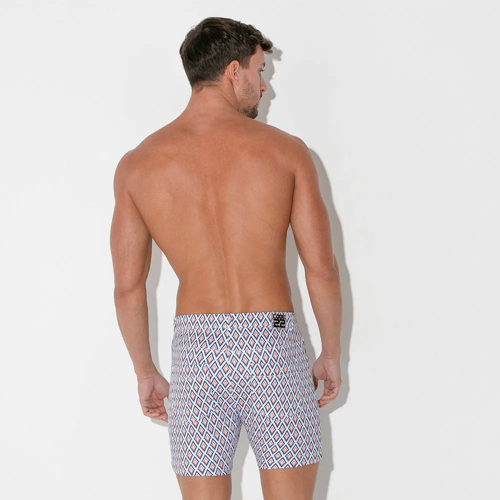 Code 22 slim fit 5" stretch short 9712 steel blue diamond