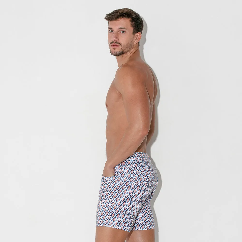 Code 22 slim fit 5" stretch short 9712 steel blue diamond