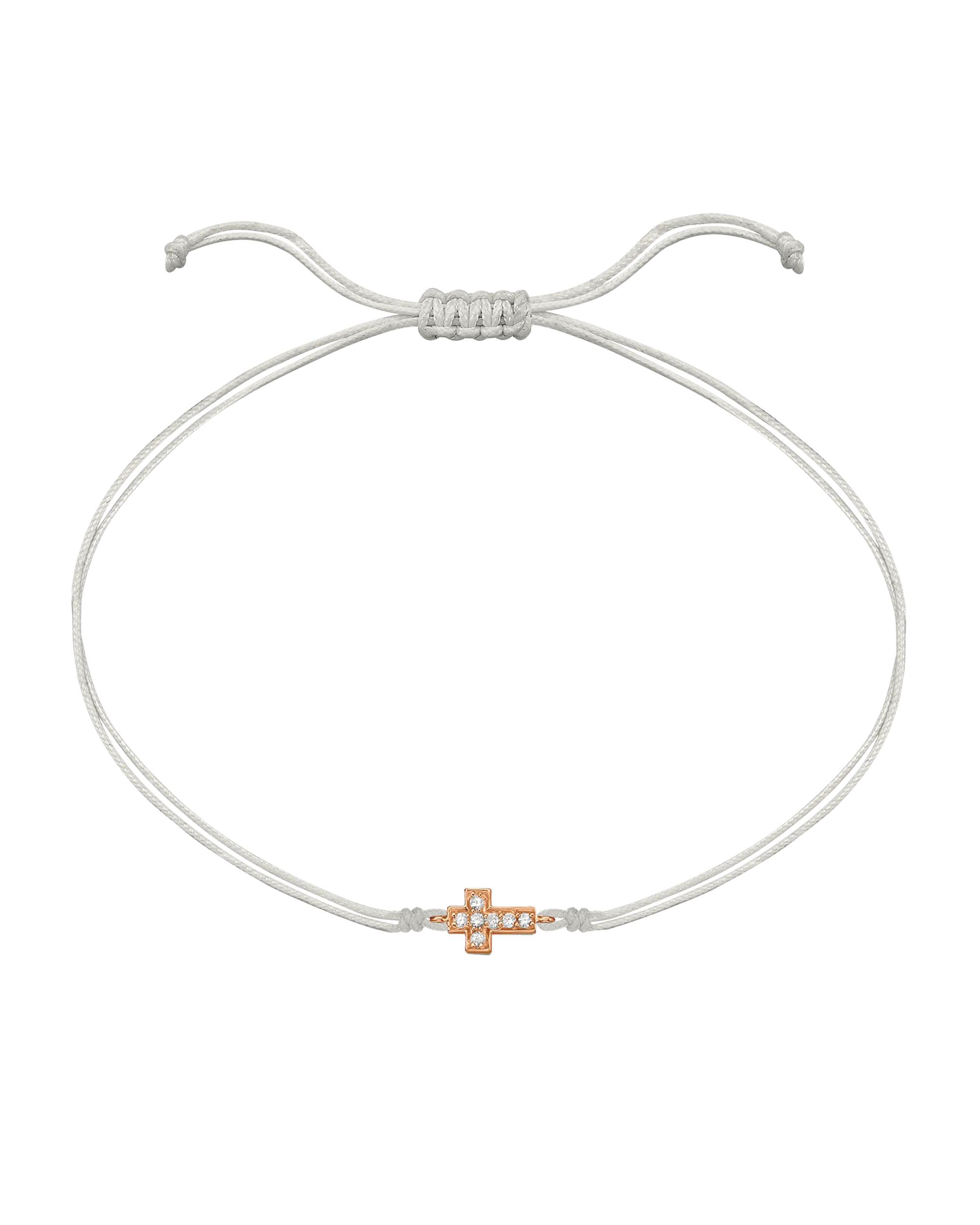 Cross Diamond String Of Love - 14K Rose Gold