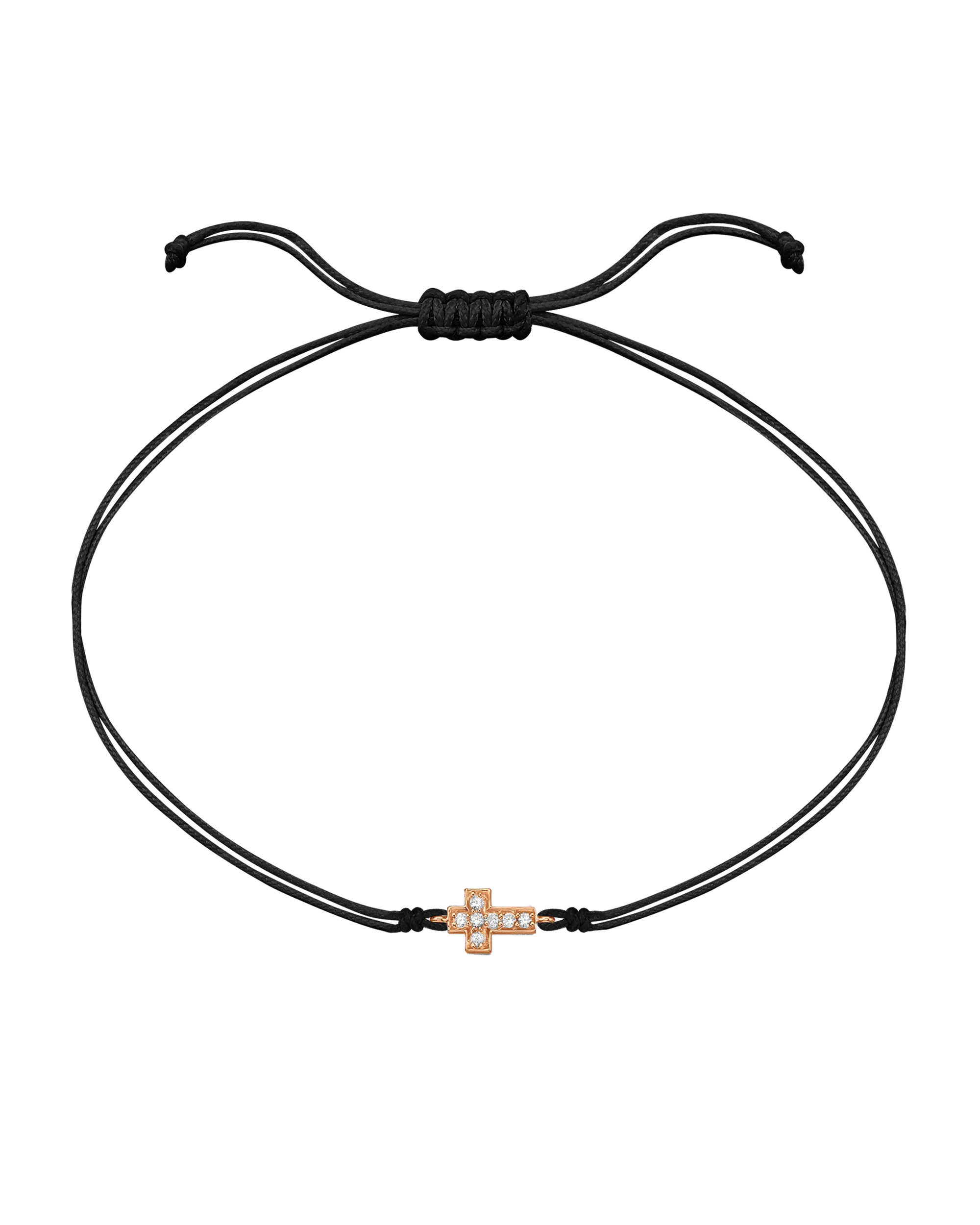 Cross Diamond String Of Love - 14K Rose Gold