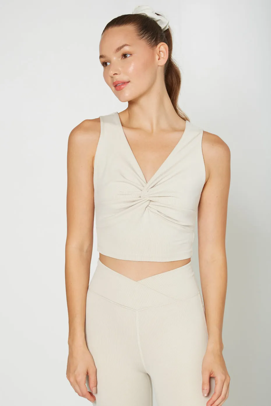 Cross Front Rib Crop Top