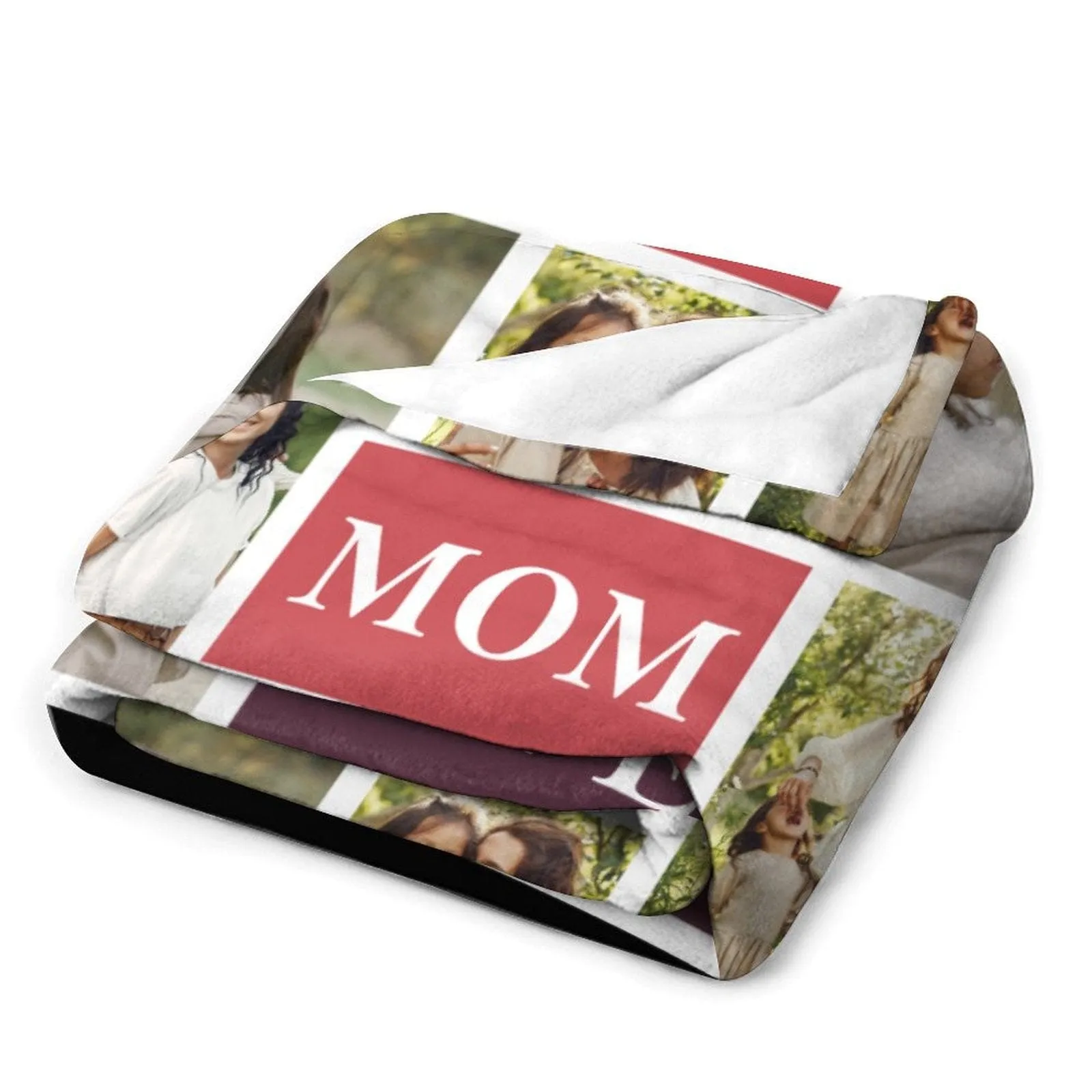 Custom 6 Photos Best Mom Ever Anti-pilling Flannel Blanket Personalized Mother's Day Blanket Gifts For Best Mom And Grandma