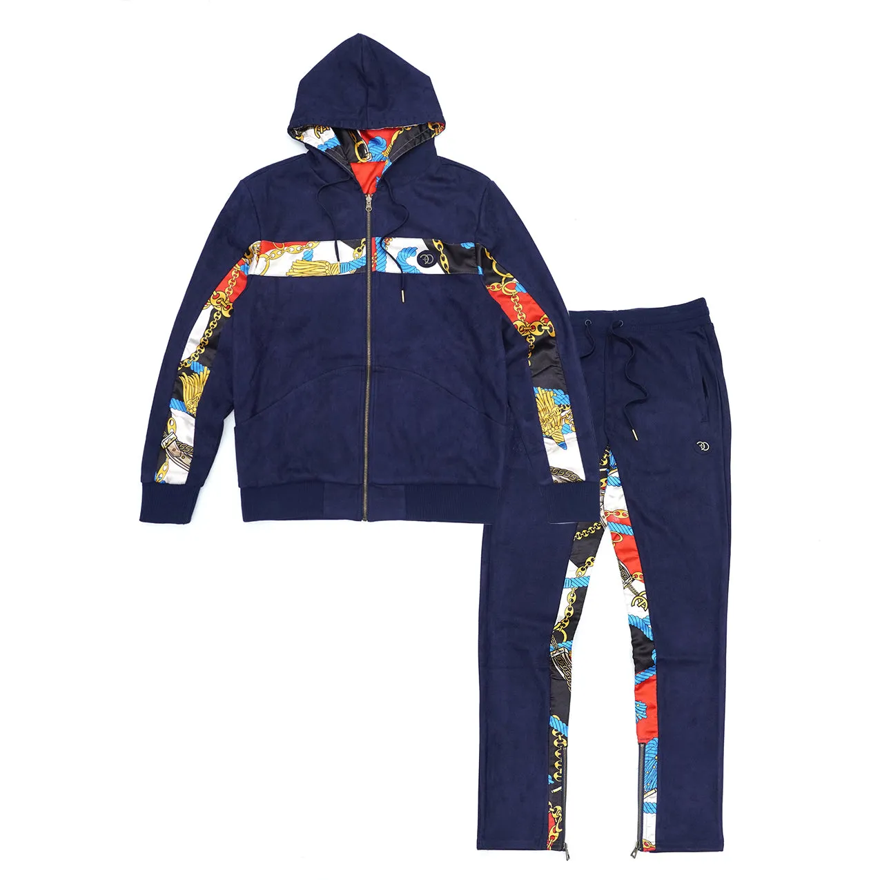 F5220 Alonzo Suede Reversible Jacket Set - Navy