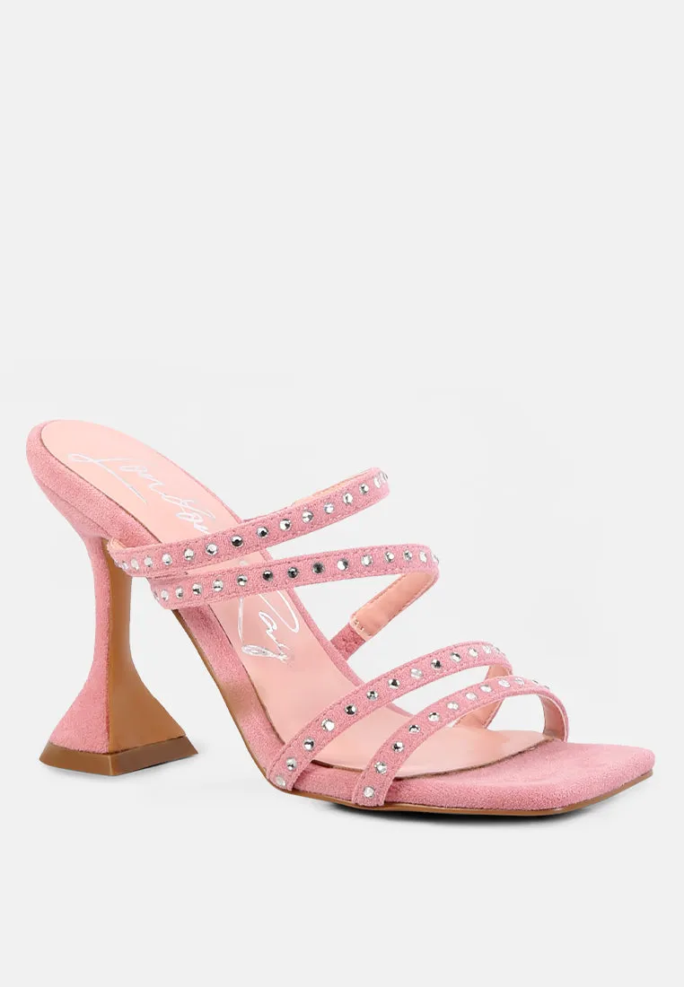 Face Me Studded Spool Heel Multi Strap Sandals By Ruw