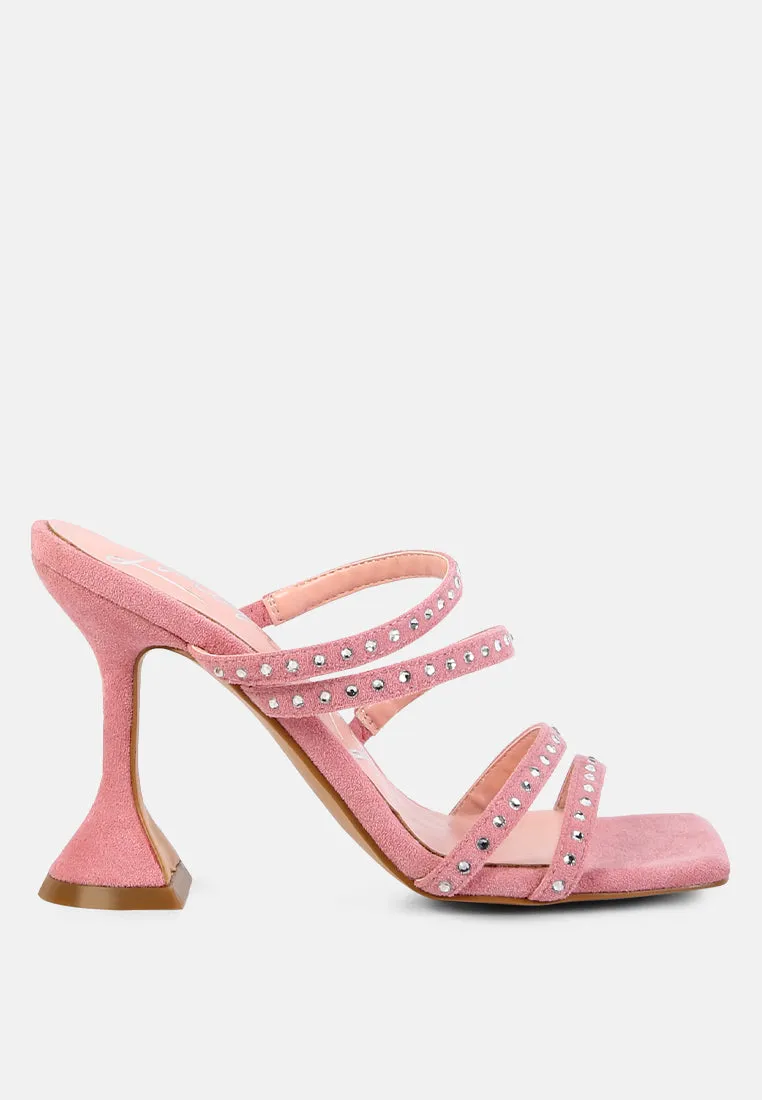 Face Me Studded Spool Heel Multi Strap Sandals By Ruw