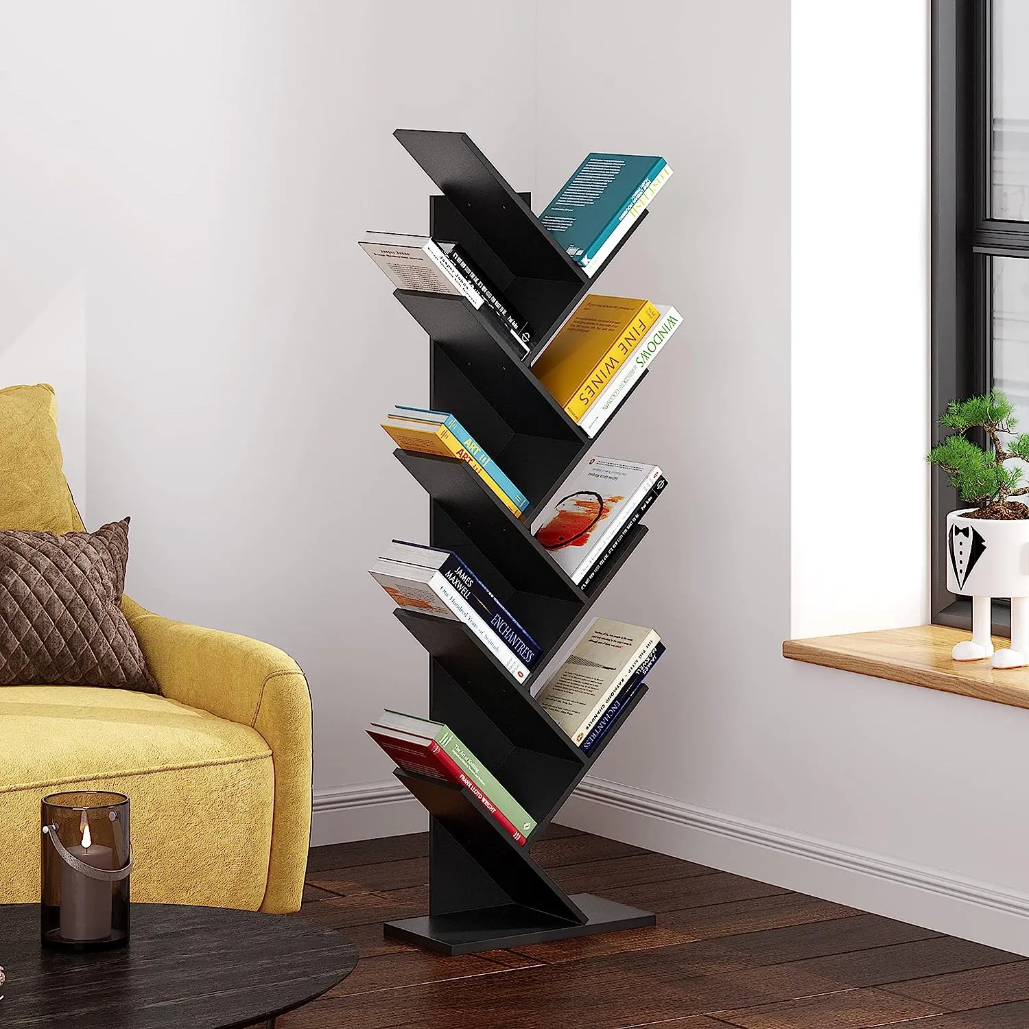 Home Bi 9-Shelf Tree Bookshelf