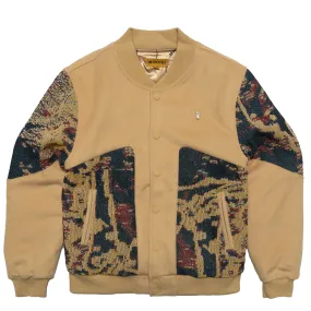 M1099 Bagnoli Tapestry Varsity Jacket - Khaki