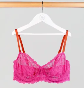 Magenta lace & rust balconette