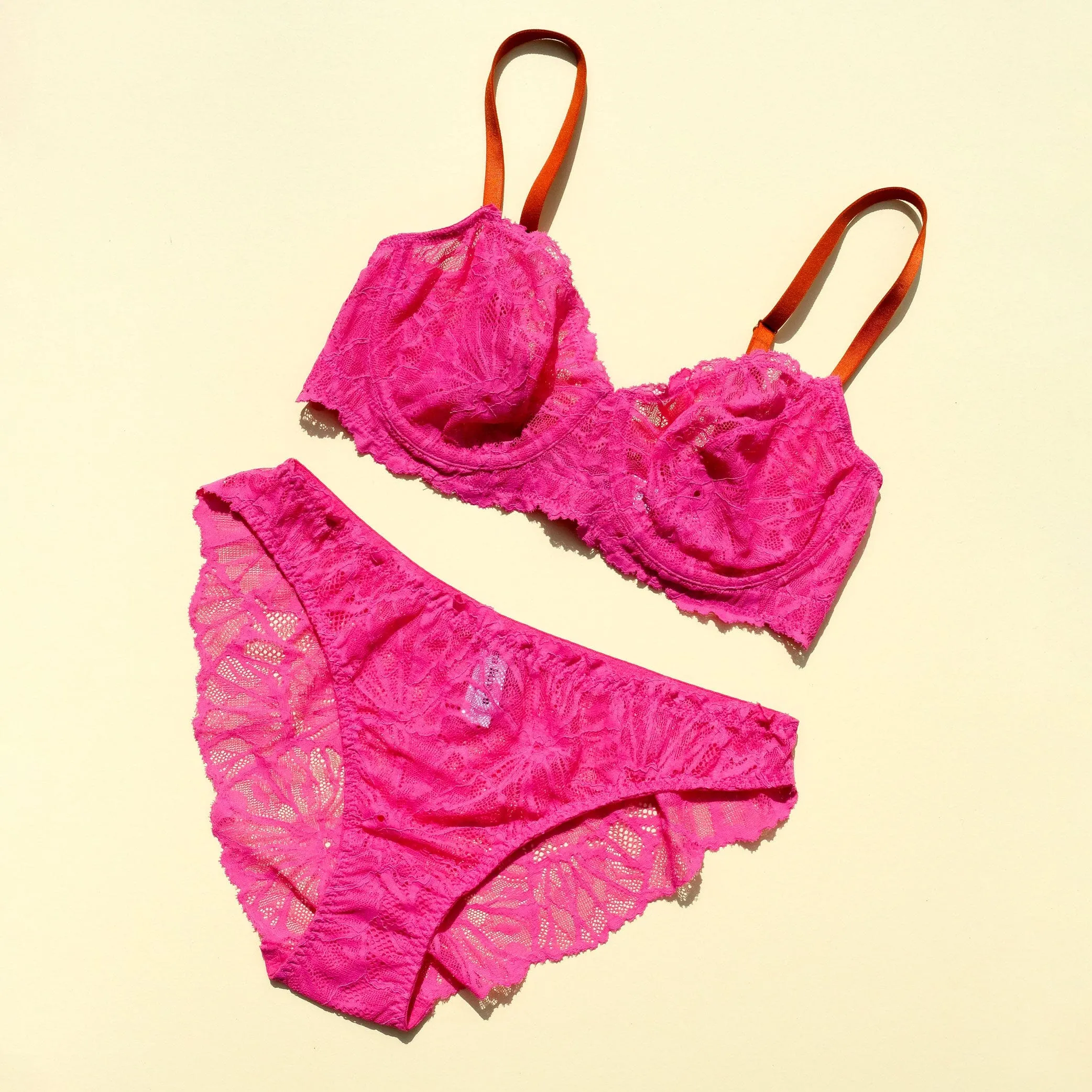 Magenta lace & rust brief