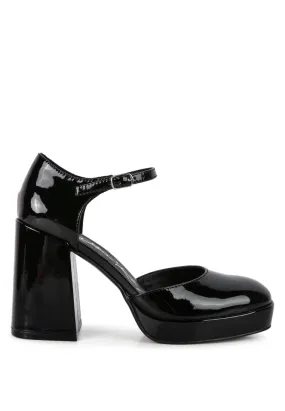 Magnolia Patent Pu High Heeled Mary Jane Sandals