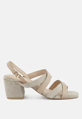 Mon-Lapin Mid Heeled Block Leather Sandal By Ruw