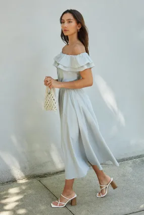 OFF SHOULDER RUFFLED DRESS